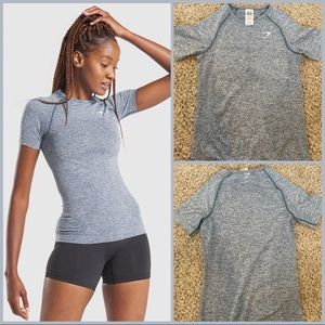 Gymshark Vital Seamless T-Shirt - Teal Marl (MEDIUM)